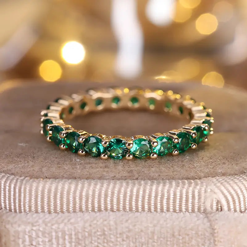 Bague Éternité Émeraude en Or — Doumira