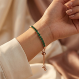 Bracelet de Tennis Ajustable en Or et Émeraude — Doumira