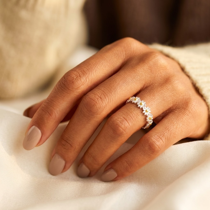 Bague Florale en Argent — Doumira