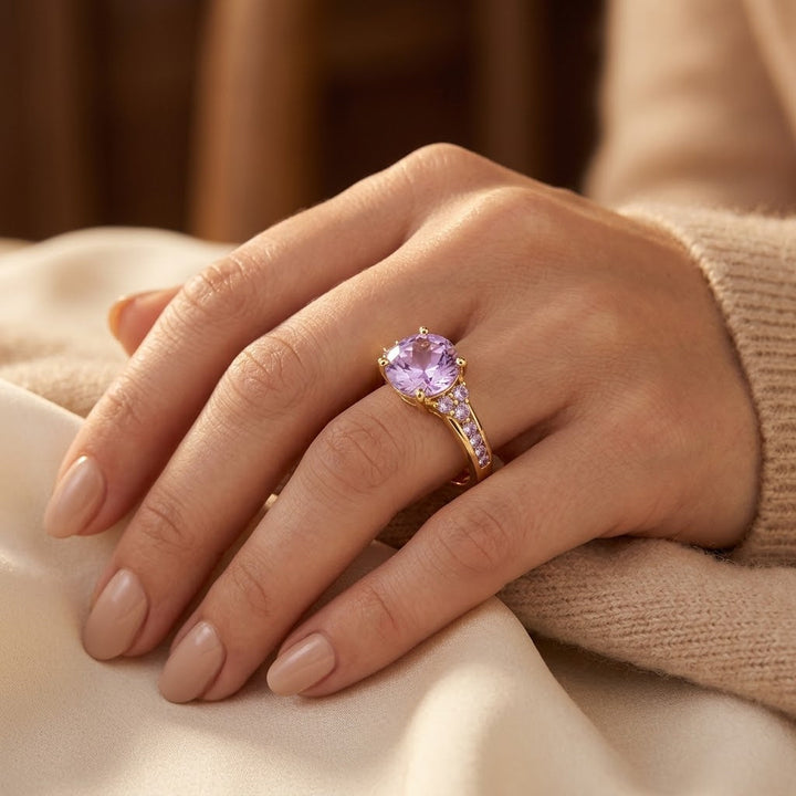 Bague en Améthyste Dorée — Doumira