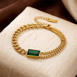 Bracelet Chaîne en Or Émeraude — Doumira