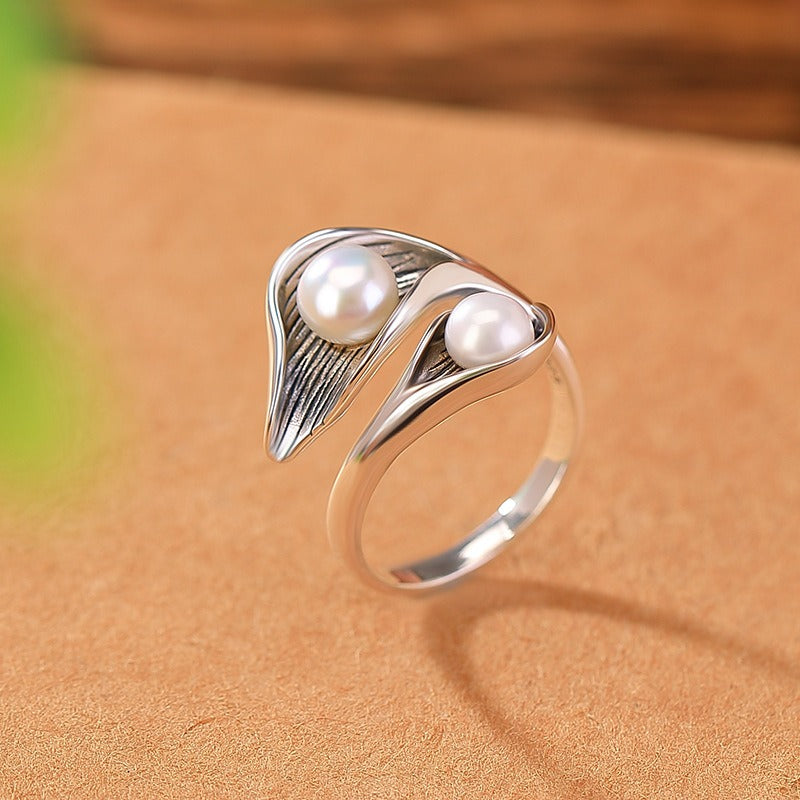 Bague Vintage en Or et Argent avec Marguerites — Doumira