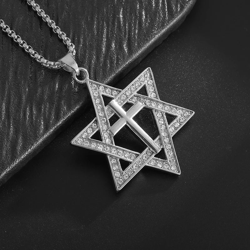 Collier étoile de david or et diamant — Doumira