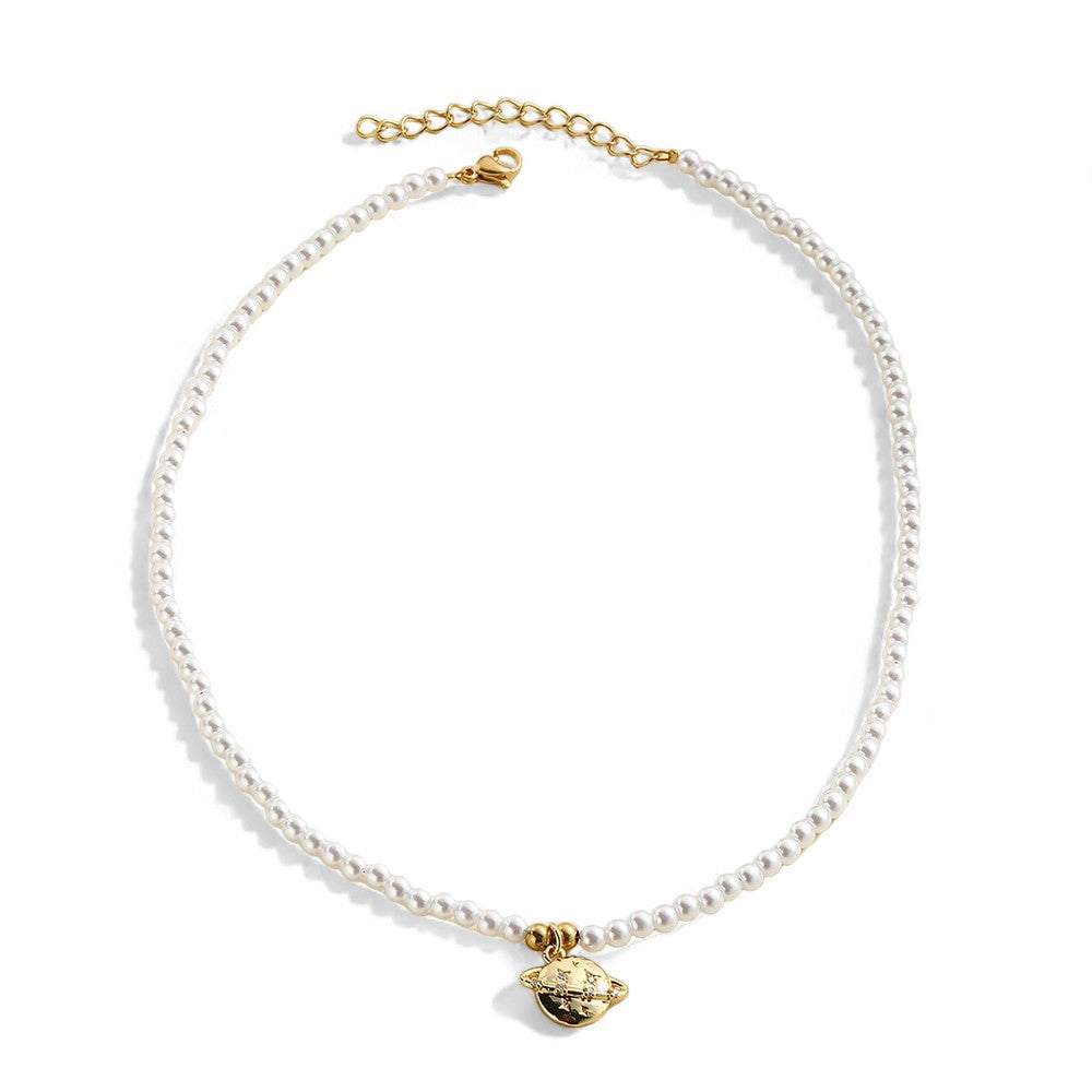 Collier perle planete — Doumira