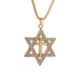 Collier étoile de david or et diamant — Doumira