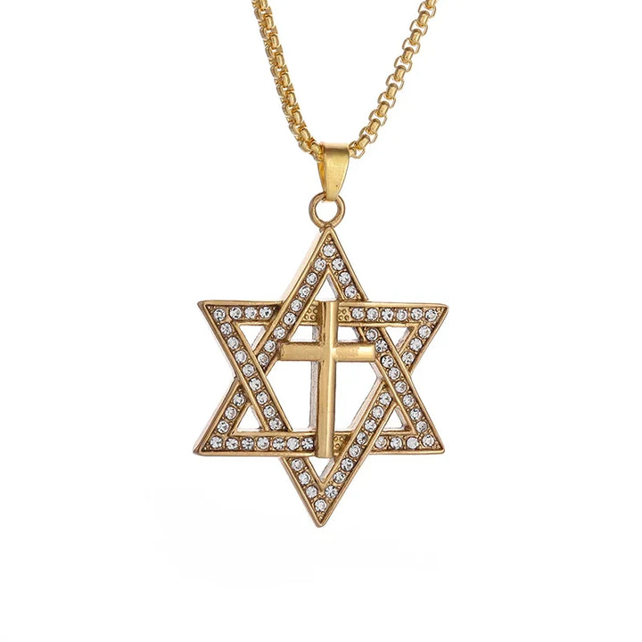 Collier étoile de david or et diamant — Doumira