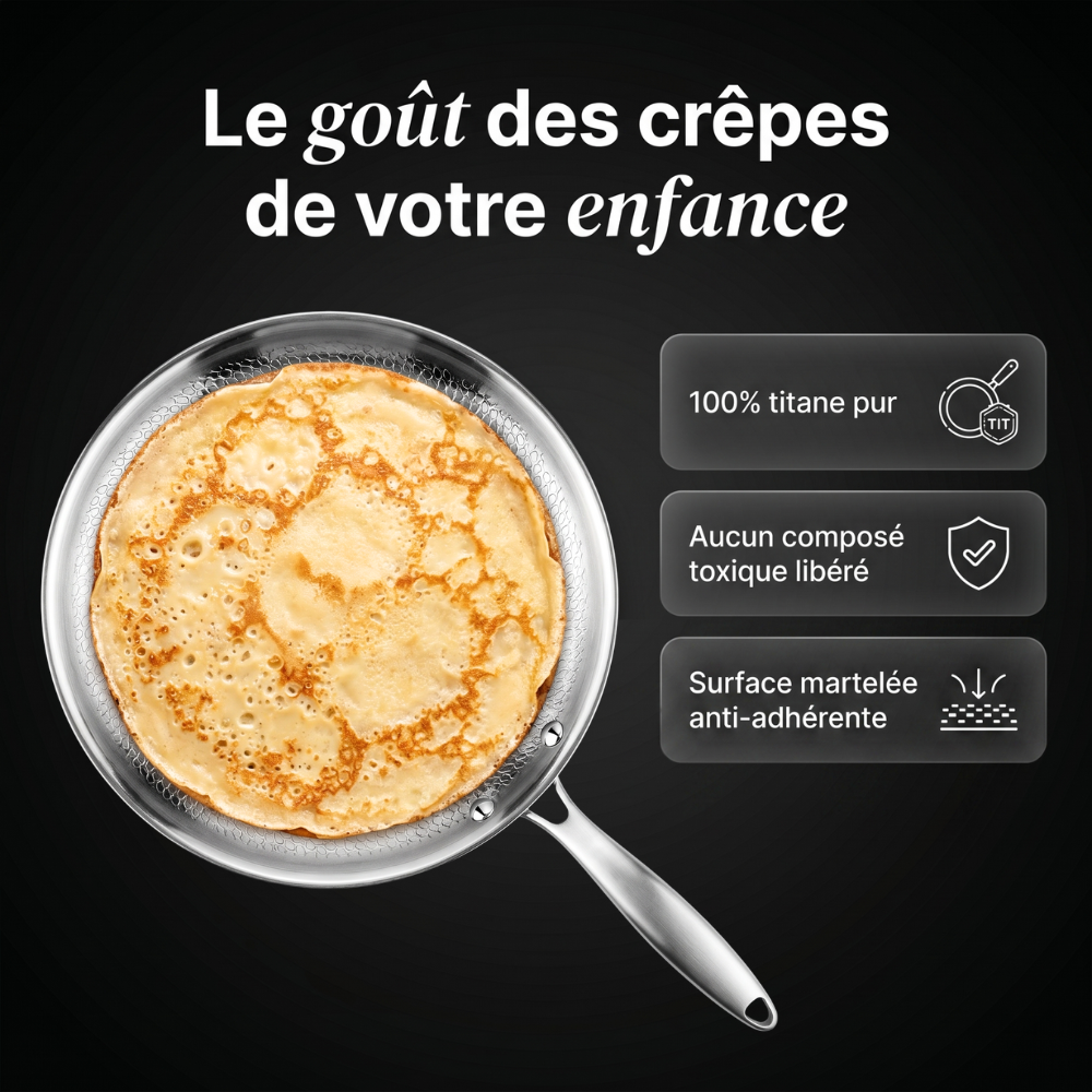 Crêpière Doumira® 28 cm en titane