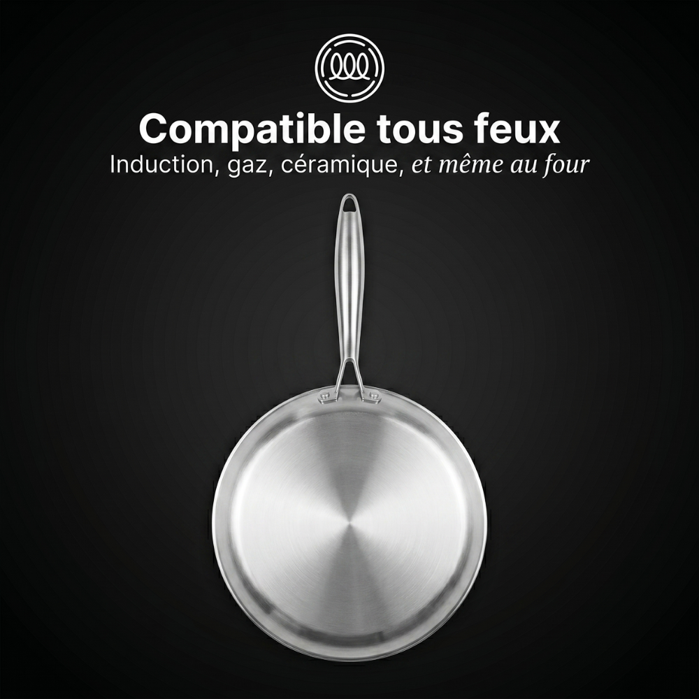 Crêpière Doumira® 28 cm en titane