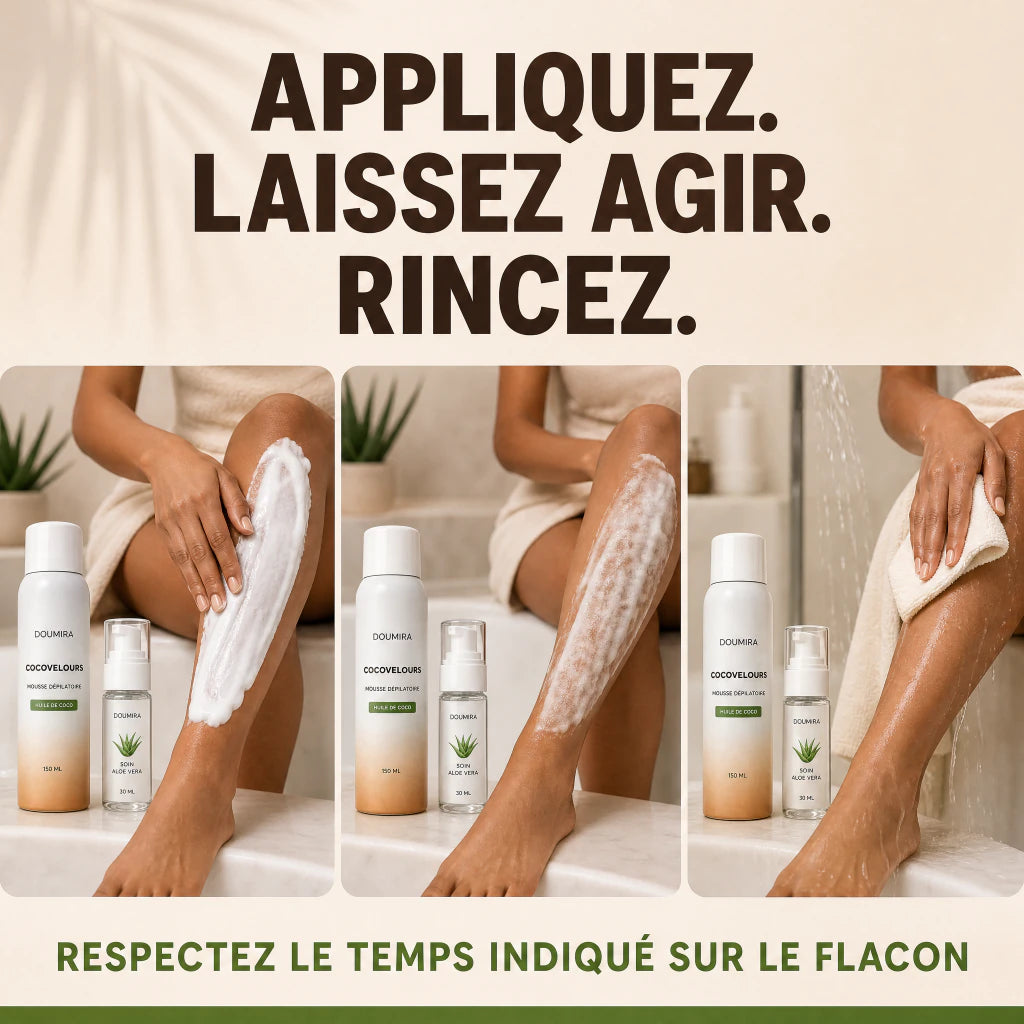 Doumira CocoVelours™ – Mousse dépilatoire sans rasoir