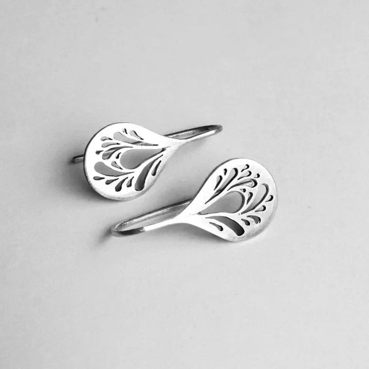 Boucles d'Oreilles Creuses Anciennes | Or Blanc — Doumira