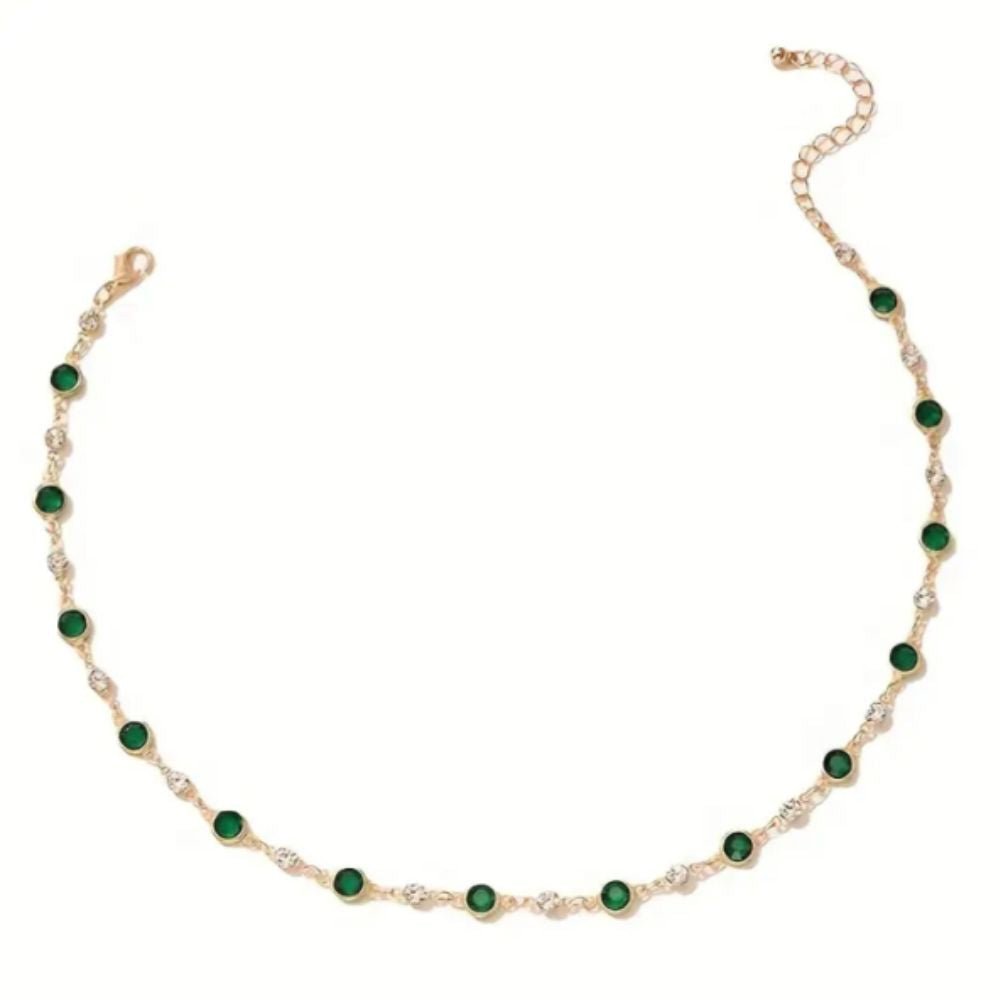 Collier Pendentif Vert Émeraude — Doumira