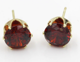 Boucles d'oreilles rondes en rubis — Doumira