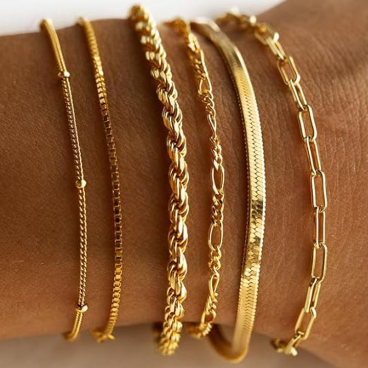 Ensemble de Bracelets en Or Classique Isabella — Doumira