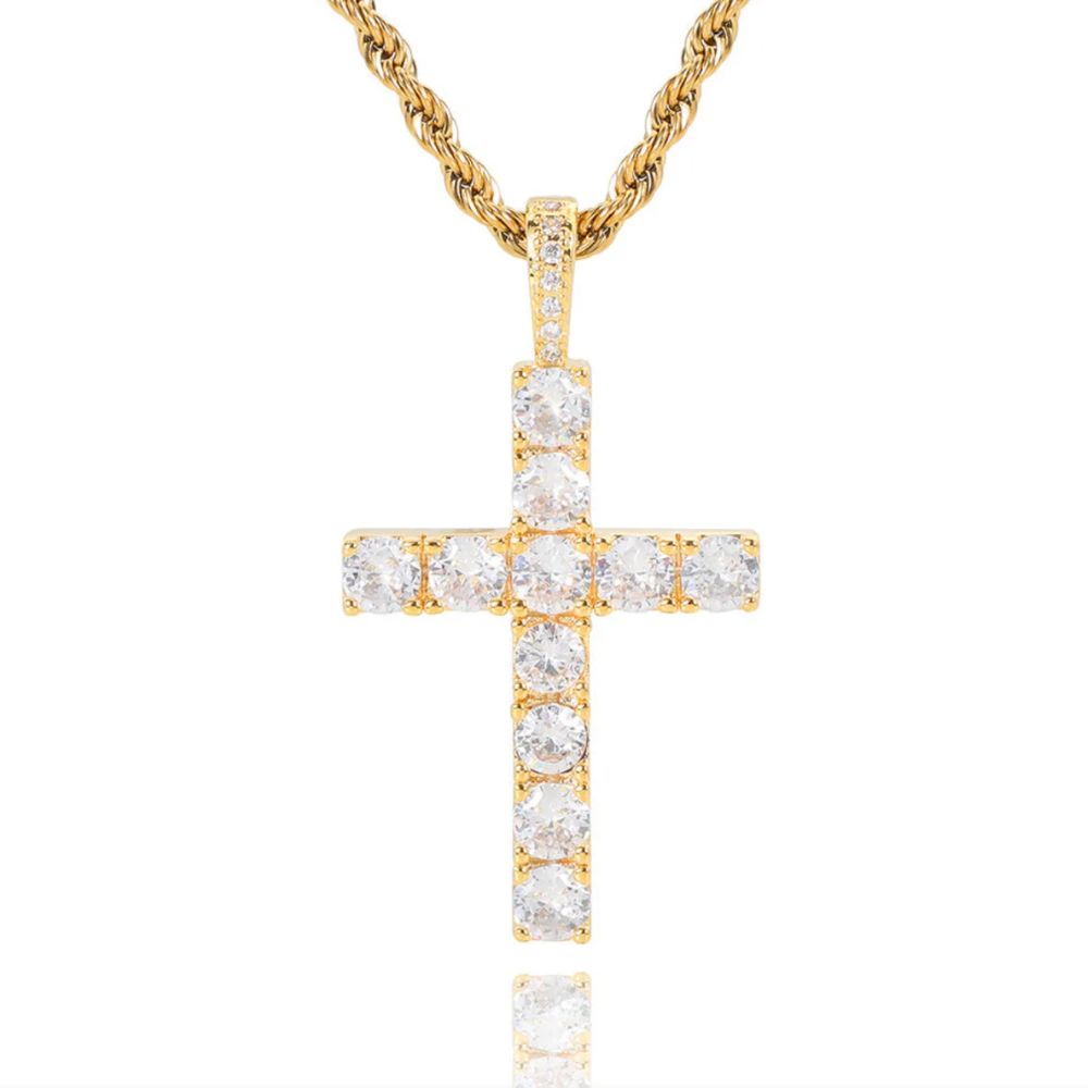 Collier Croix en Diamant Classique — Doumira
