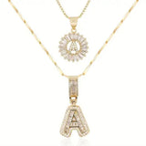 Collier Initial en Pave — Doumira